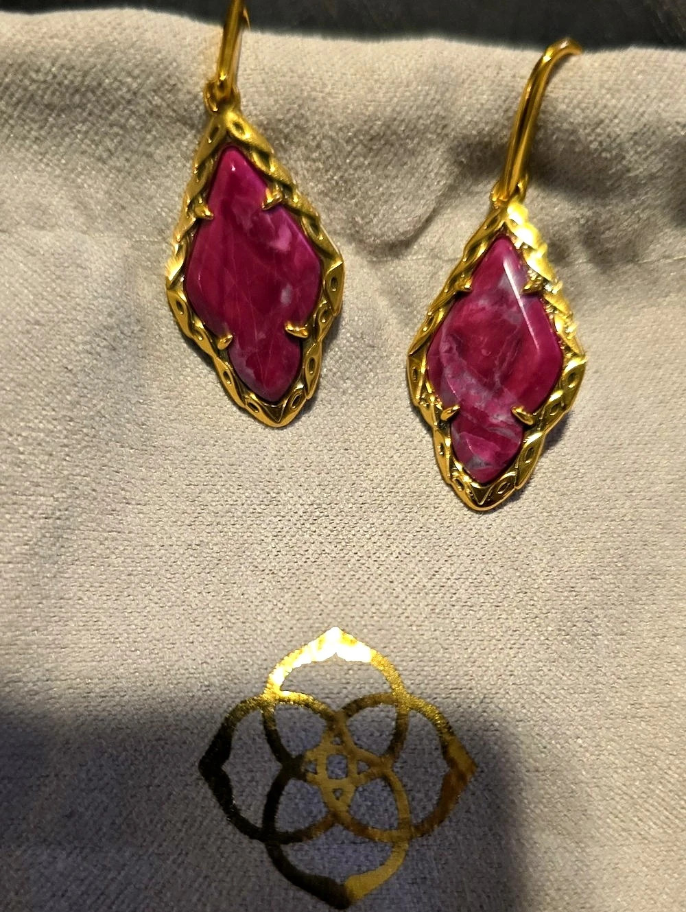 Kendra Scott Alex Drop Earrings Purple-Pink & Gold